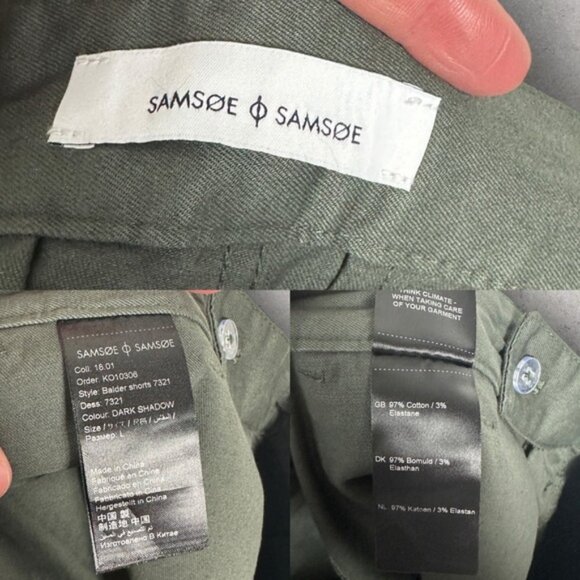 NWT Samsoe Bermuda Shorts Brown Size Large Button Fly Khaki Balder Minimal NEW L - Picture 8 of 16